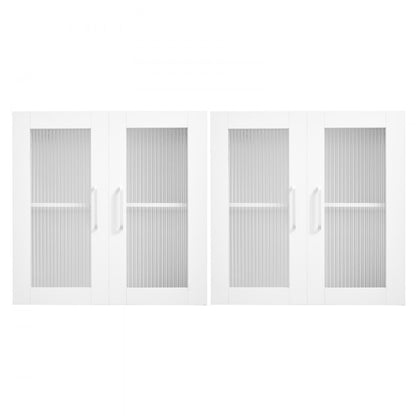 VEVOR Laundry Room Wall Cabinet 2-Tier Kitchen Cupboard with 4 Doors Set of 2