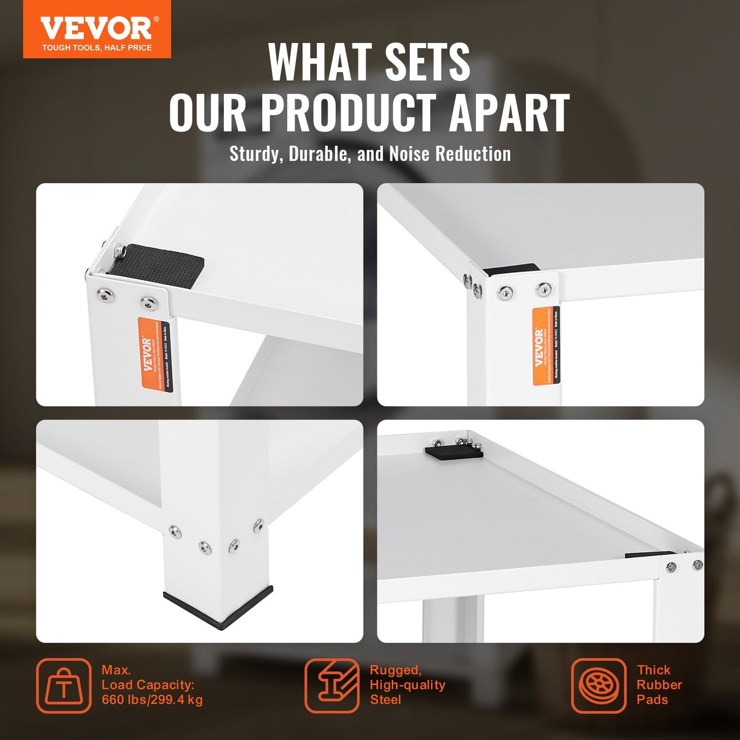 VEVOR Laundry Pedestal with Storage Shelf, 711Lx711Wx406H mm, Washer And Dryer Base