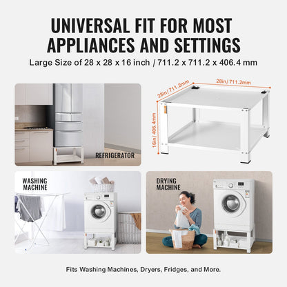 Universal Washer & Dryer Pedestal with Storage, 0.71x0.71x0.41m, 299kg Capacity