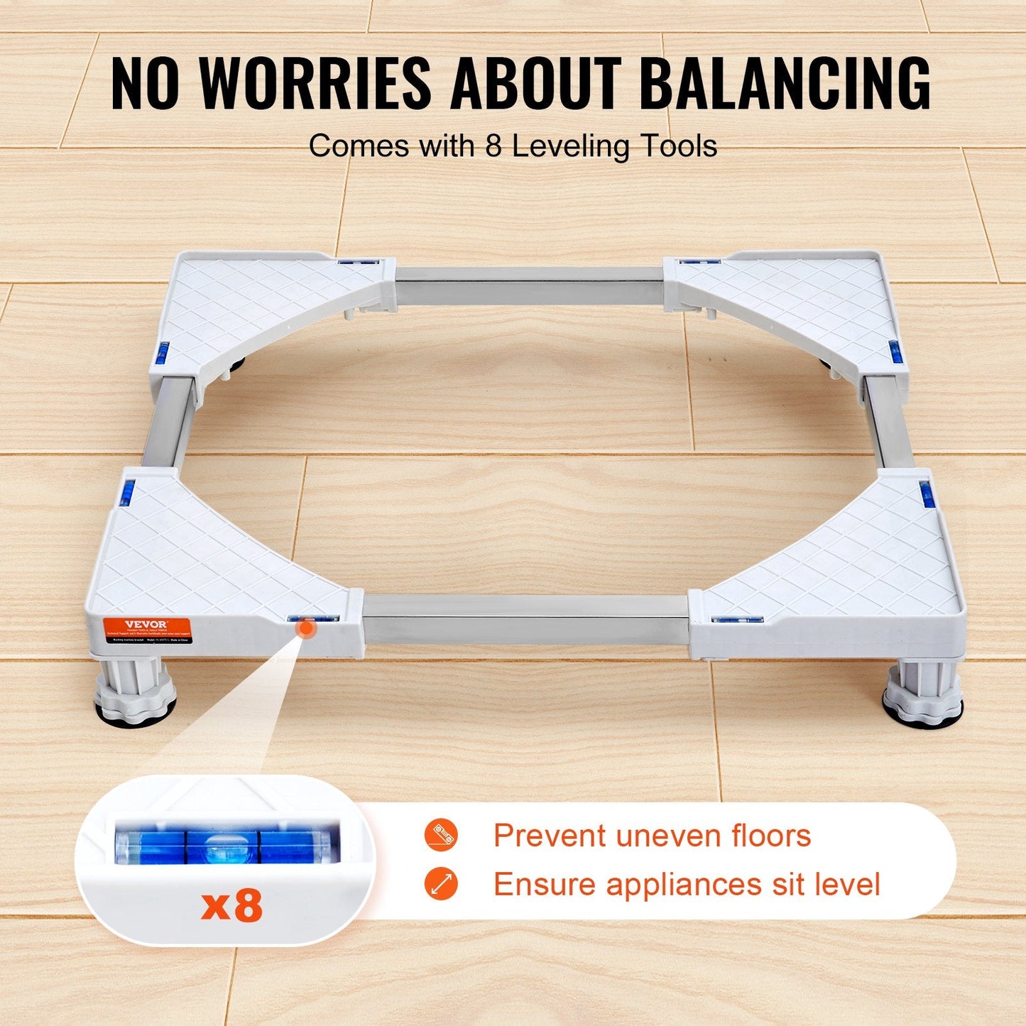 Adjustable Laundry Pedestal with 4 Feet, Fits 0.38-0.62m Wide Appliances