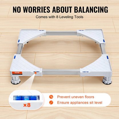 VEVOR Mini Fridge Stand Universal Laundry Pedestal, Adjustable with 4 Strong Feet,