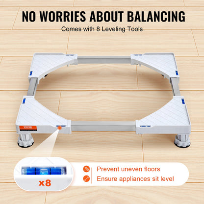 VEVOR Mini Fridge Stand Universal Laundry Pedestal, Adjustable Refrigerator Stand