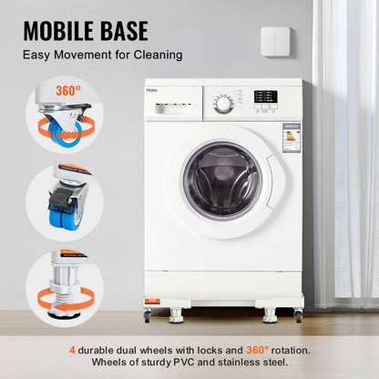 Adjustable Universal Pedestal Stand for Appliances, 0.41-0.69m Wide with Casters
