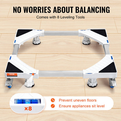 VEVOR Mini Fridge Stand Universal Laundry Pedestal, Adjustable Refrigerator Stand