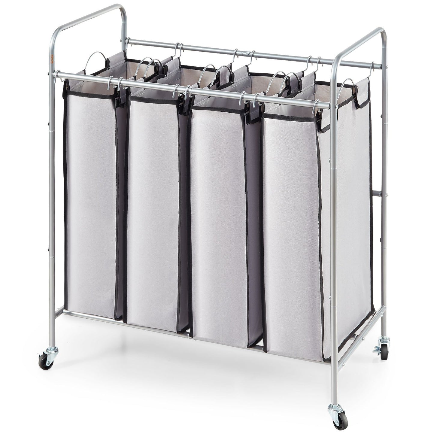 VEVOR Laundry Sorter Cart 4 Section, Laundry Hamper with Heavy Duty Lockable Wheels