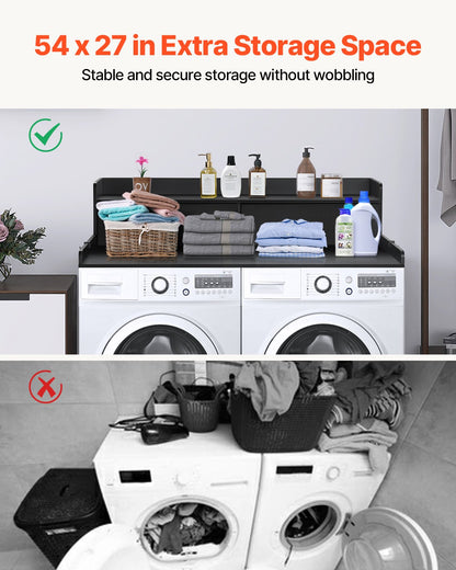VEVOR Washer Dryer Countertop 54x27" Laundry Topper Cover with 2 Drawers & Shelf