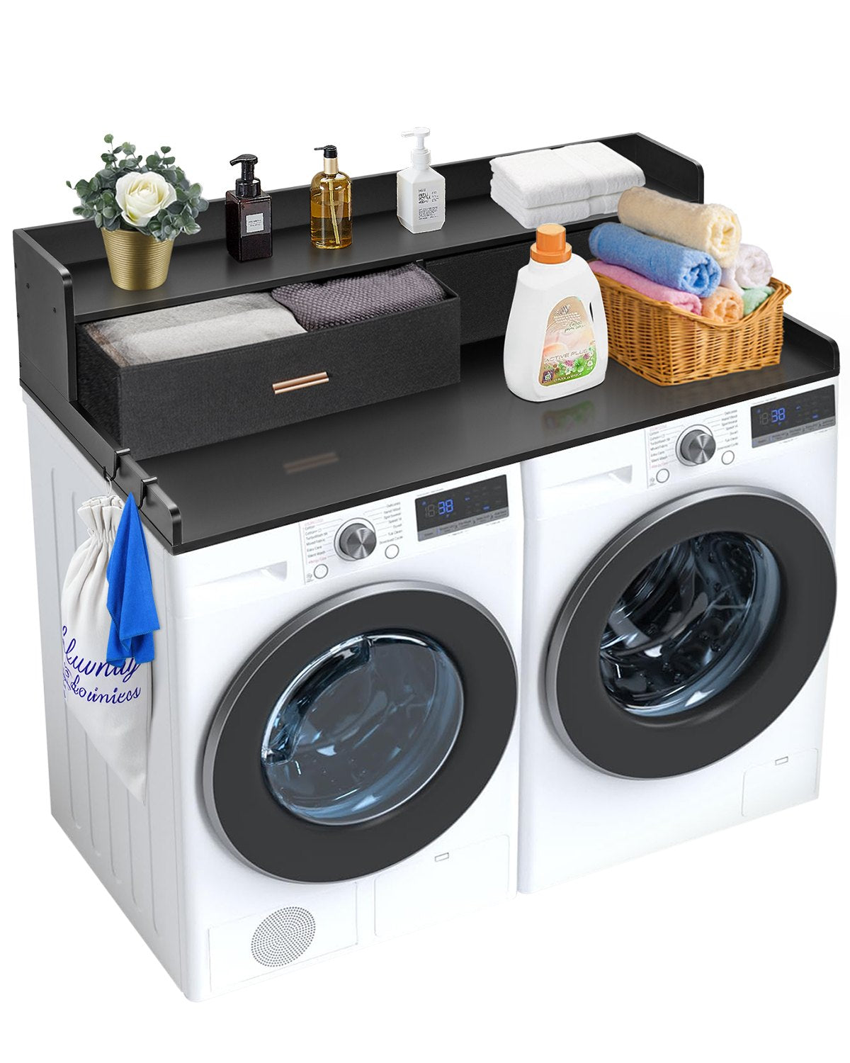VEVOR Washer Dryer Countertop 54x27" Laundry Topper Cover with 2 Drawers & Shelf
