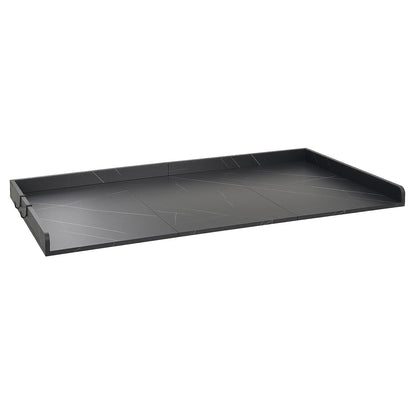Washer Dryer Countertop, 137 x 69.9 cm Marble Washer and Dryer Topper with Edge & Hooks, Water-Resistant Laundry Machine Topper for Laundry Closet Pantry Counter Organization and Storage, Black