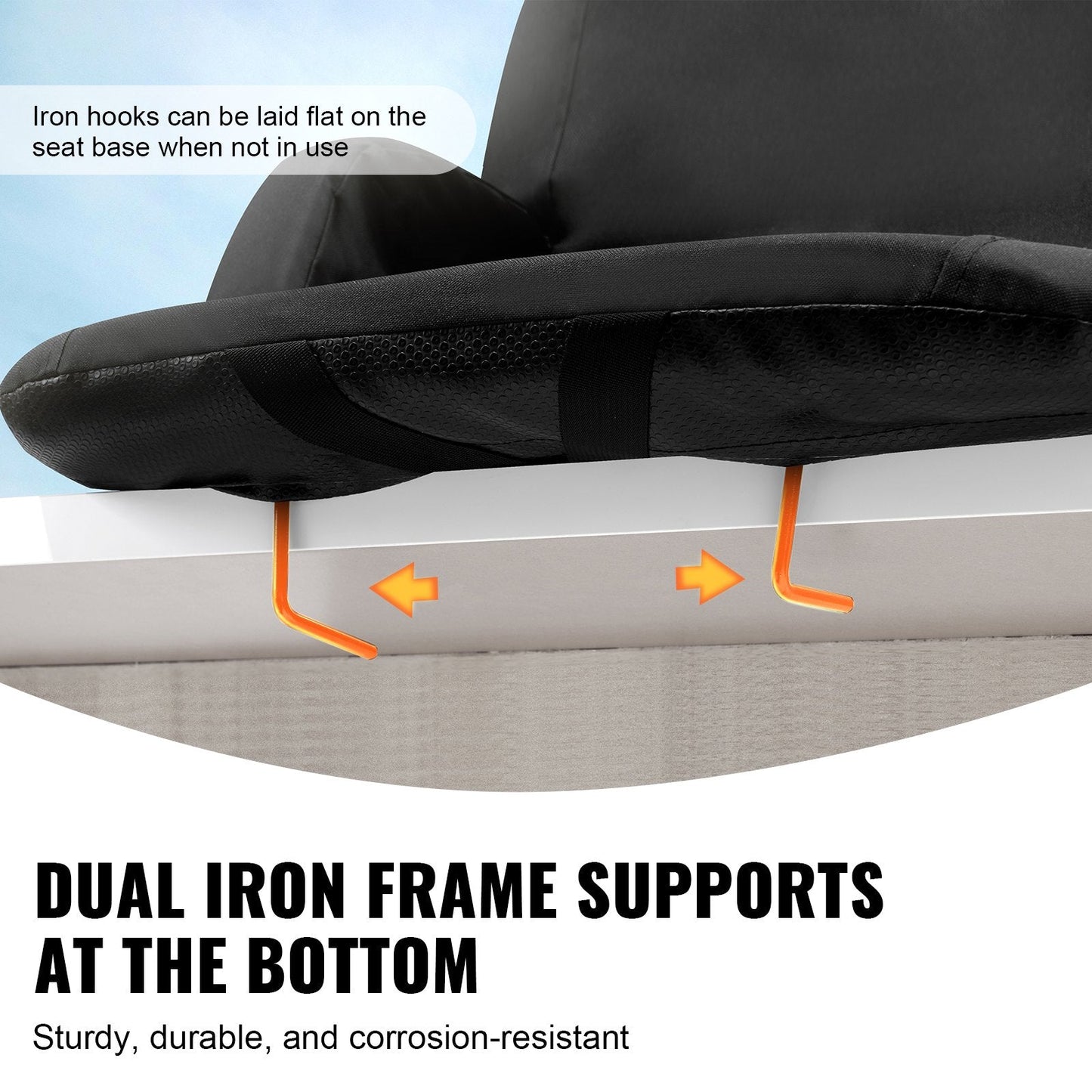 Portable Reclining Stadium Chair with Back Support & Cupholder, 2-Pack