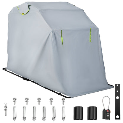 Heavy Duty Waterproof Motorcycle Shelter Tent, 280x105x162 cm, Grey