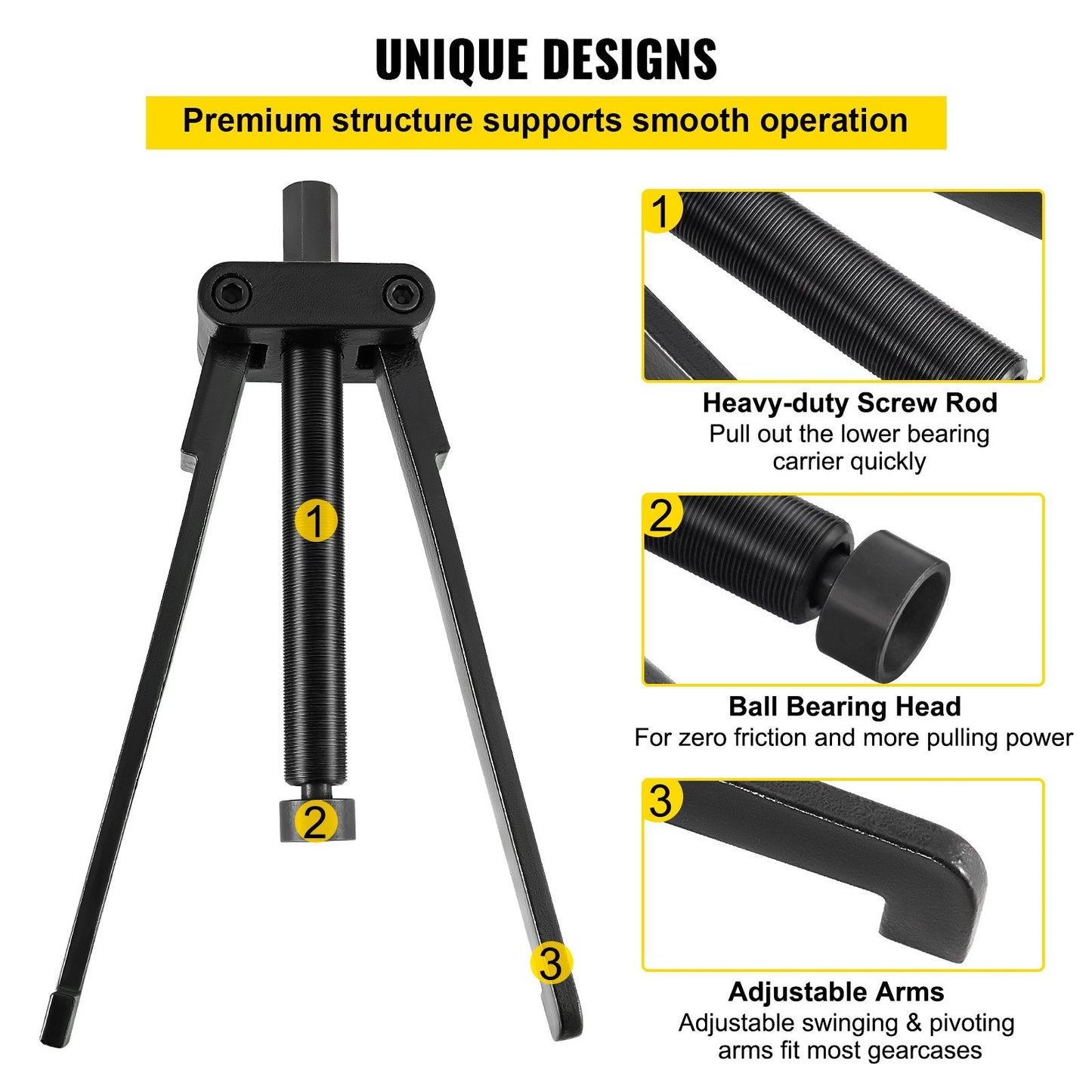 Adjustable Lower Bearing Carrier & Propeller Puller with Steel Arms, 55.3 x 8.15 cm