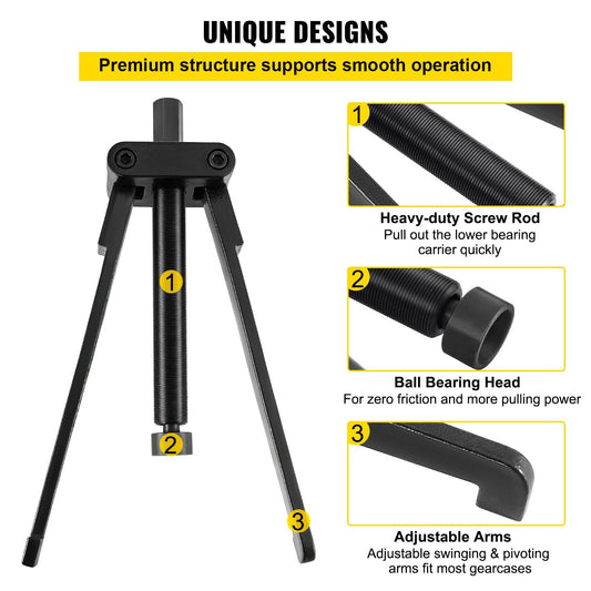 Adjustable Lower Bearing Carrier & Propeller Puller with Steel Arms, 55.3 x 8.15 cm