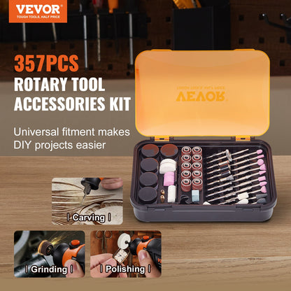 VEVOR Rotary Tool Accessories Kit 357PCS for Carving Sanding Cutting Polishing