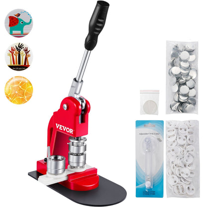 25mm Button Badge Maker Machine with 500 Pins & Circle Cutter, Manual Press