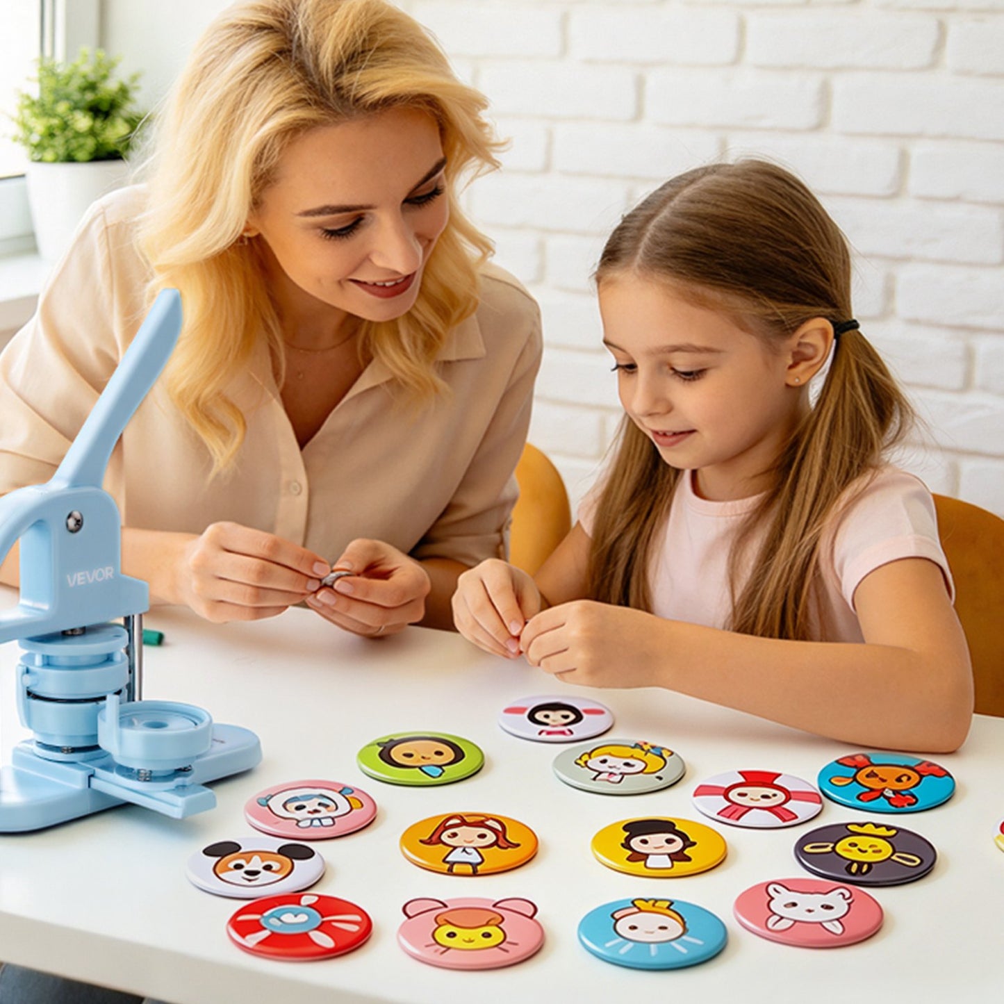 Button Maker Supplies 100 Sets 2.95 in / 75 mm Pin Back Button Parts, with Metal Backs, Metal Shells, Clear Mylar Films, and Blank Circle Papers, for Home DIY, School Events, and Custom Studio