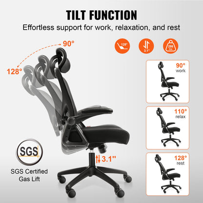 VEVOR Office Chair with Adjustable Lumbar Support, High Back Ergonomic Desk Chair