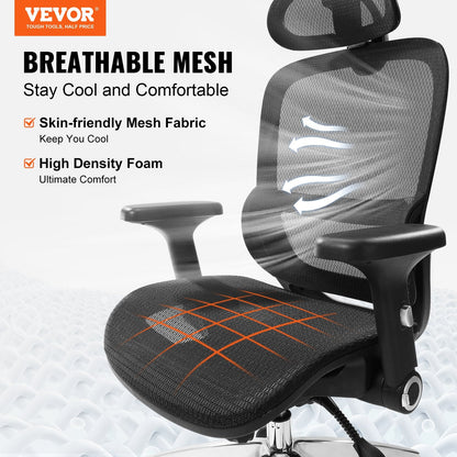 Ergonomic High Back Mesh Office Chair with Adjustable Lumbar & Head Support