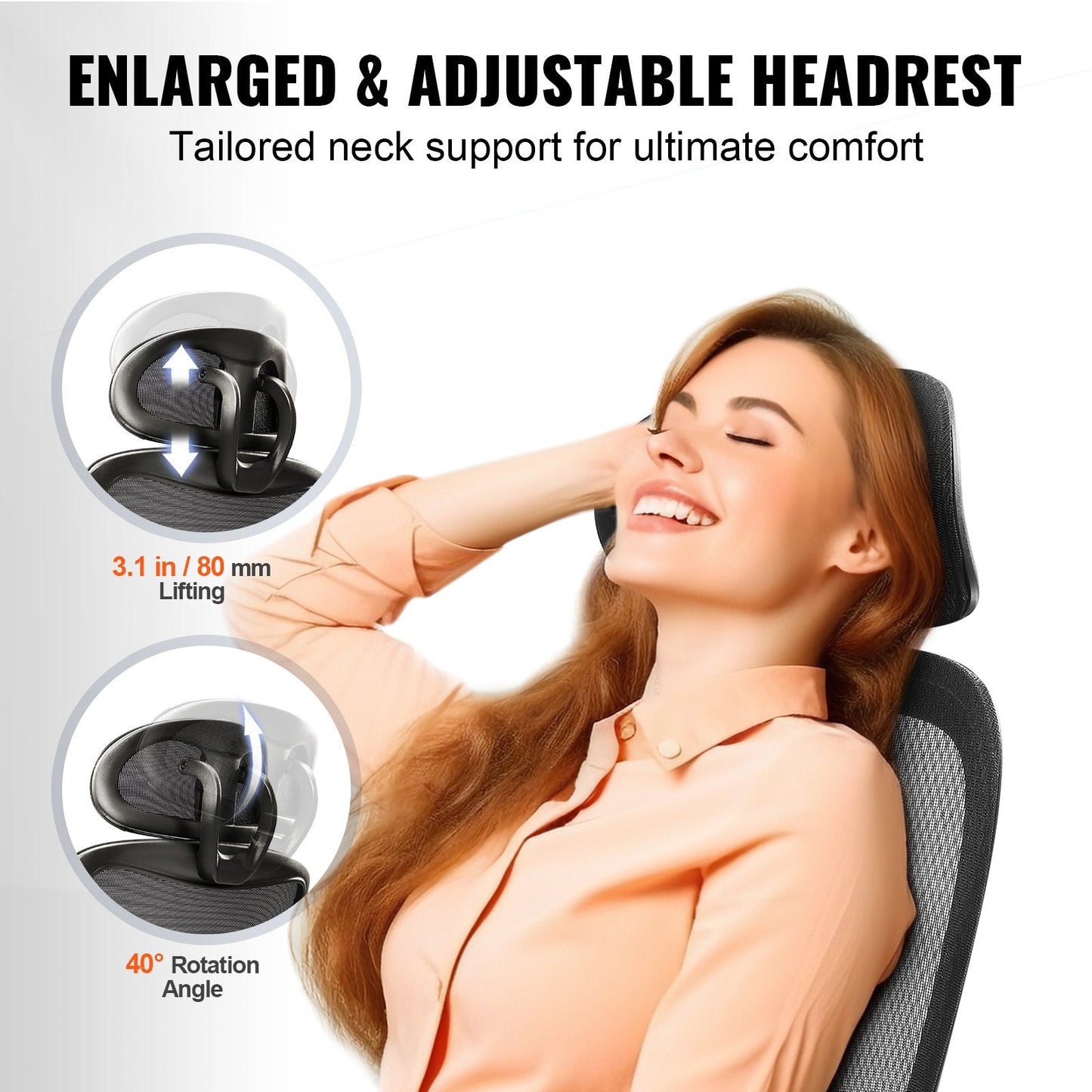 Ergonomic High Back Mesh Office Chair with Adjustable Lumbar & Head Support