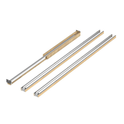 Pocket Door Frame Kit, for 610-914mm Wide 2032mm High Door, Pocket Door Kit with Two-Way Soft Close Mechanism, Slide Smoothly Quietly, Easy to Install, Wood and Galvanized Steel, for Living Room