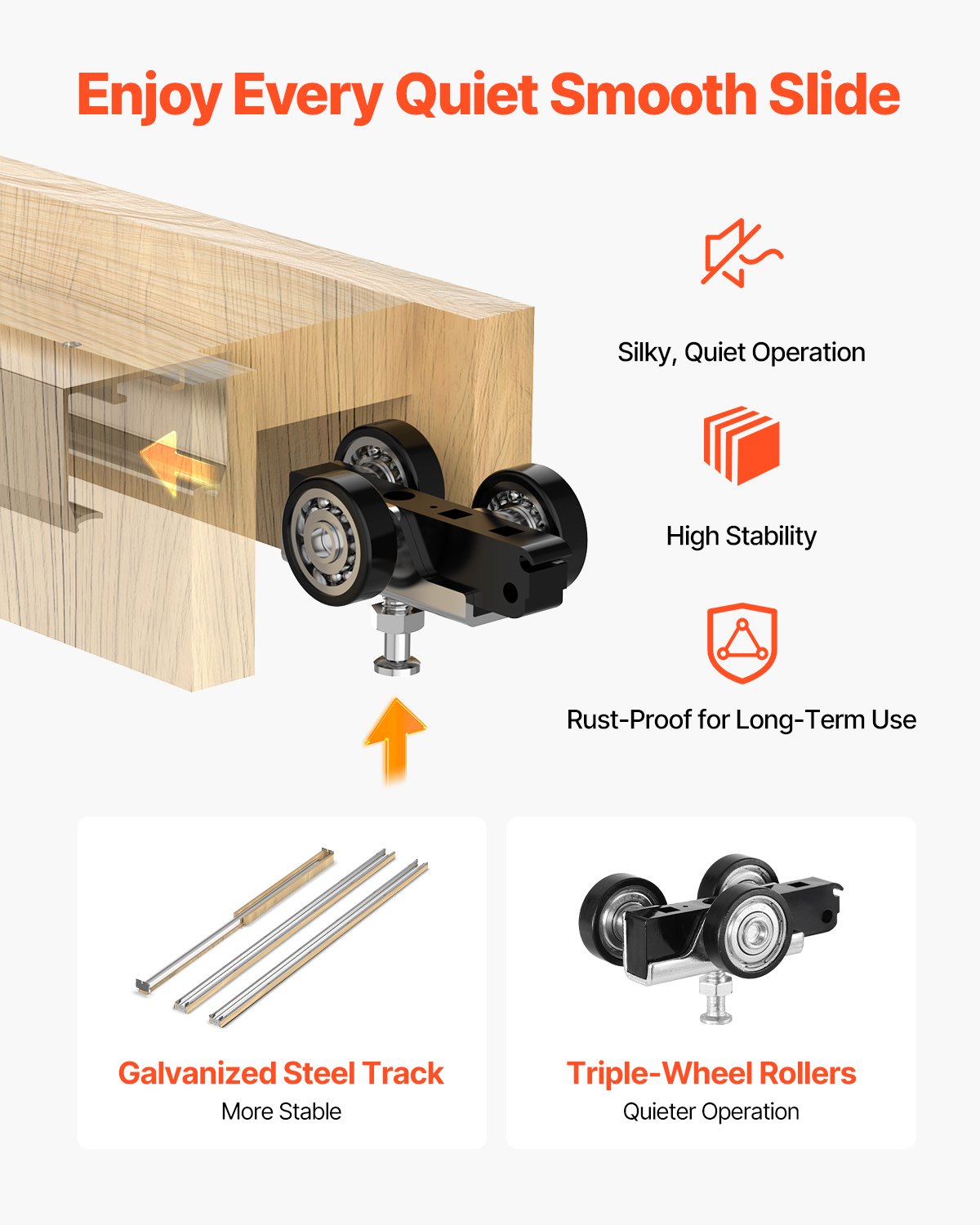 Pocket Door Frame Kit, for 610-762mm Wide 2032mm High Door, Pocket Door Kit with Two-Way Soft Close Mechanism, Slide Smoothly Quietly, Easy to Install, Wood and Galvanized Steel, for Living Room
