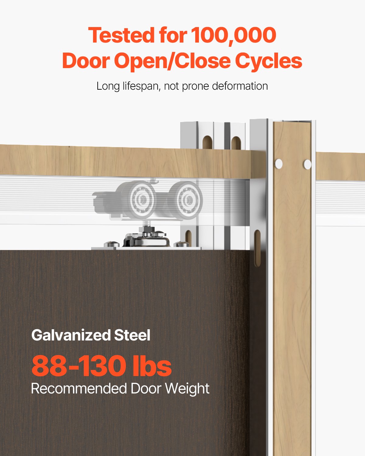 Pocket Door Frame Kit, for 610-762mm Wide 2032mm High Door, Pocket Door Kit with Two-Way Soft Close Mechanism, Slide Smoothly Quietly, Easy to Install, Wood and Galvanized Steel, for Living Room