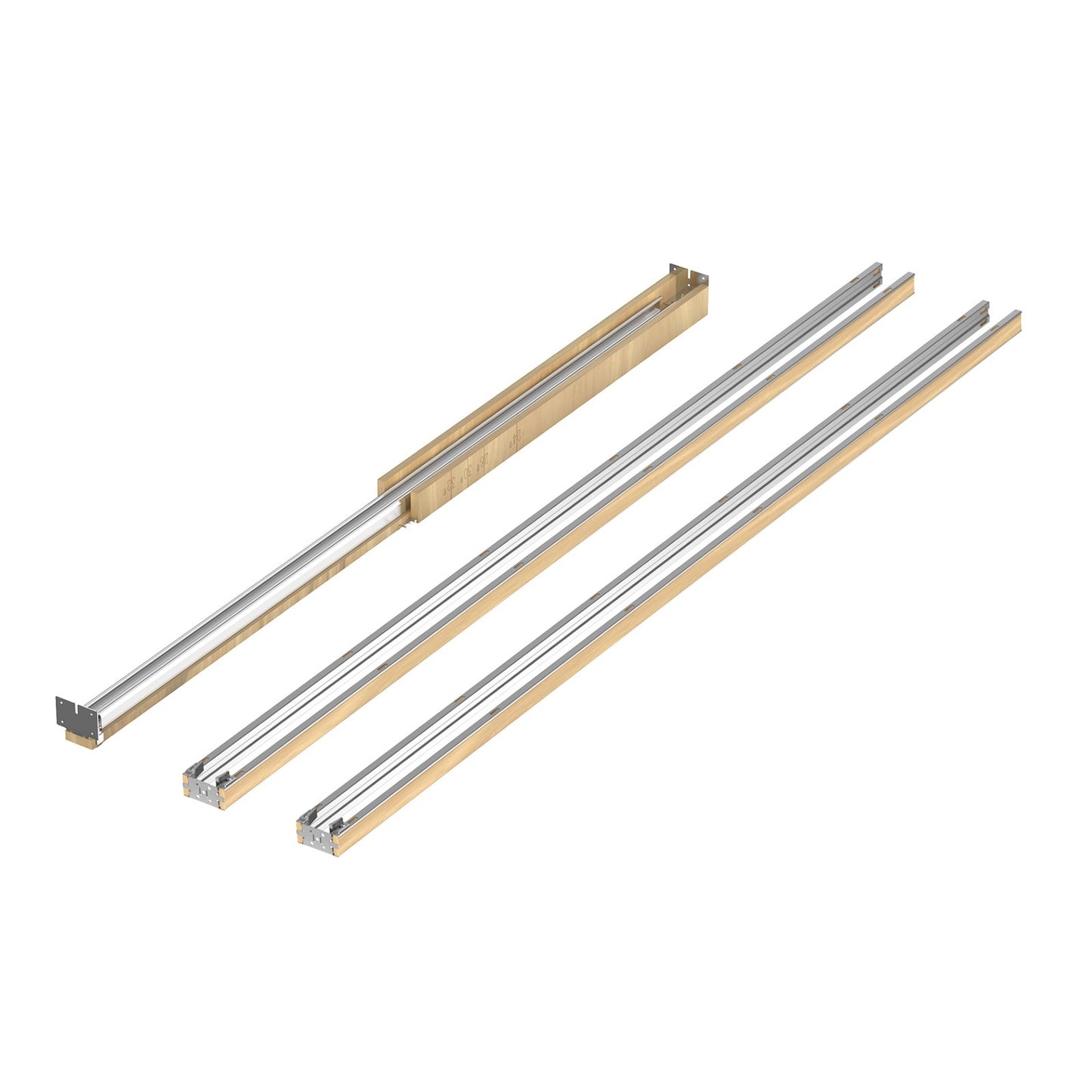 Pocket Door Frame Kit, for 610-762mm Wide 2032mm High Door, Pocket Door Kit with Two-Way Soft Close Mechanism, Slide Smoothly Quietly, Easy to Install, Wood and Galvanized Steel, for Living Room