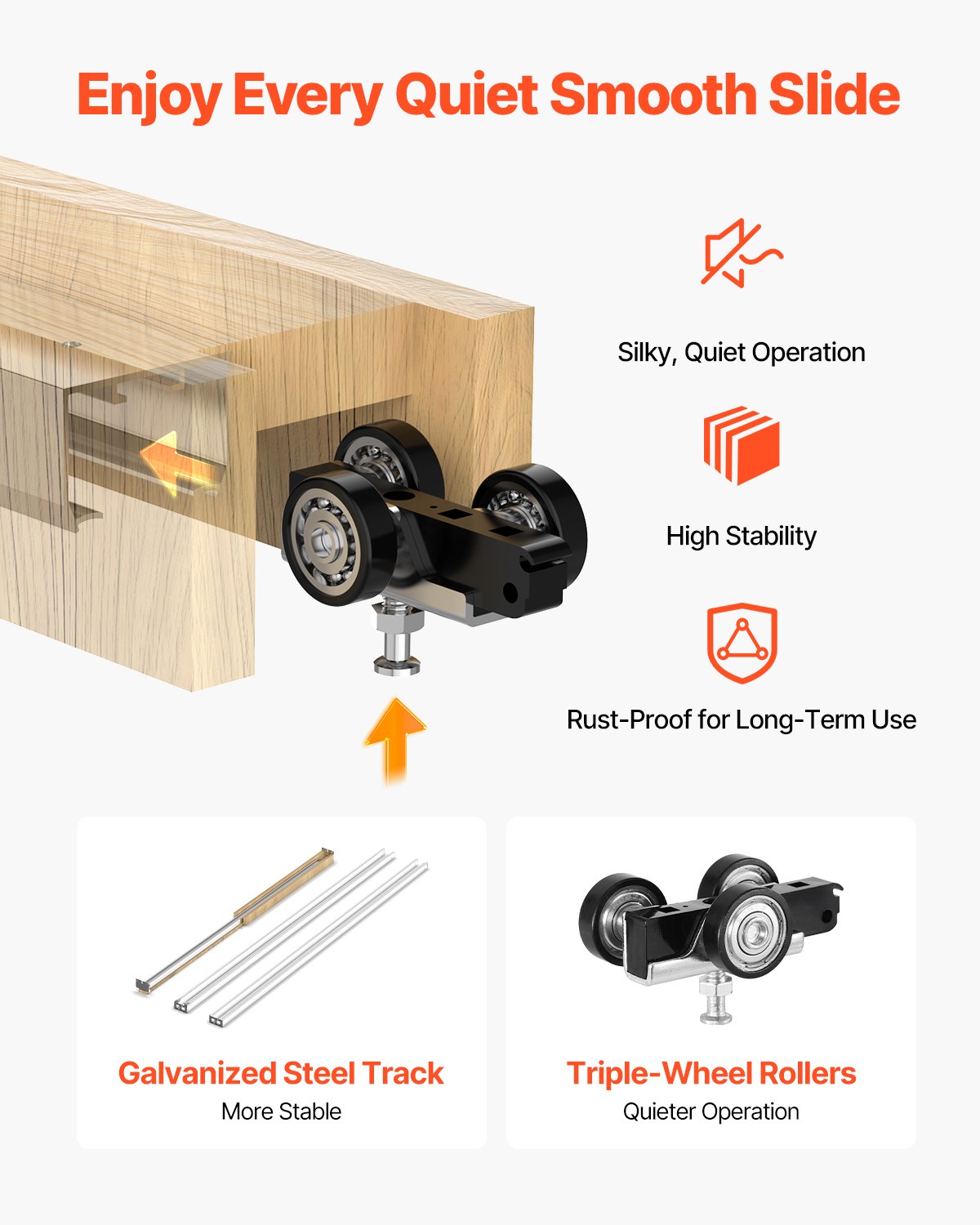 Pocket Door Frame Kit, for 610-914mm Wide 2134mm High Door, Pocket Door Kit with Two-Way Soft Close Mechanism, Slide Smoothly Quietly, Easy to Install, Premium Galvanized Steel, for Living Room