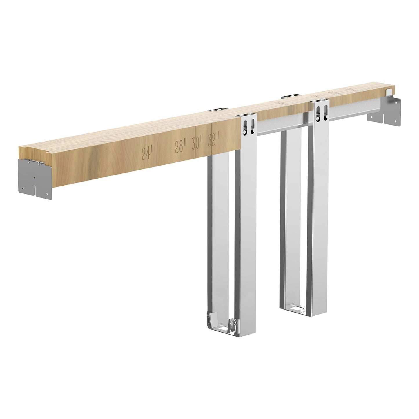 Pocket Door Frame Kit, for 610-914mm Wide 2134mm High Door, Pocket Door Kit with Two-Way Soft Close Mechanism, Slide Smoothly Quietly, Easy to Install, Premium Galvanized Steel, for Living Room