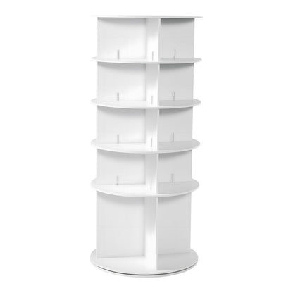 5 Tiers Rotating Shoe Rack Tower, 360° Spinning Shoe Rack, Revolving Storage Round Carousel Display, Freestanding Lazy Susan Organizer Display for Bedroom, Living Room, Entryway, Closet, White