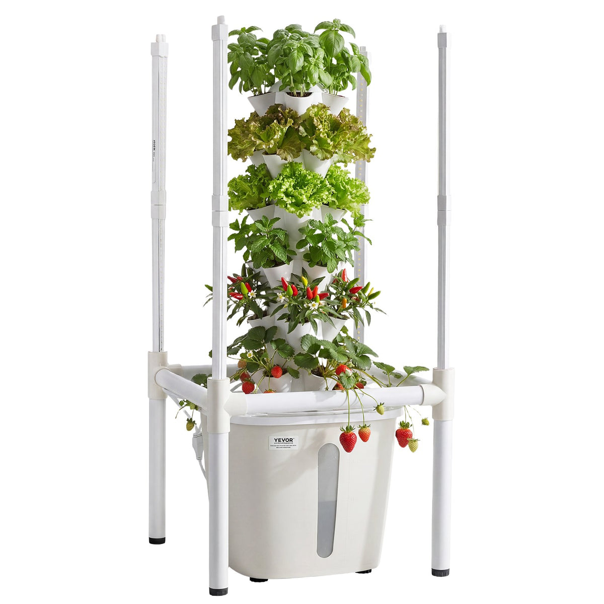 Hydroponic Tower, 30 Pods 6 Tiers Hydroponics Growing System Kit with LED Grow Light & App Control, Vertical Home Garden with 20L Water Tank & Pump, Planter for Indoor Herbs, Fruits, Vegetables