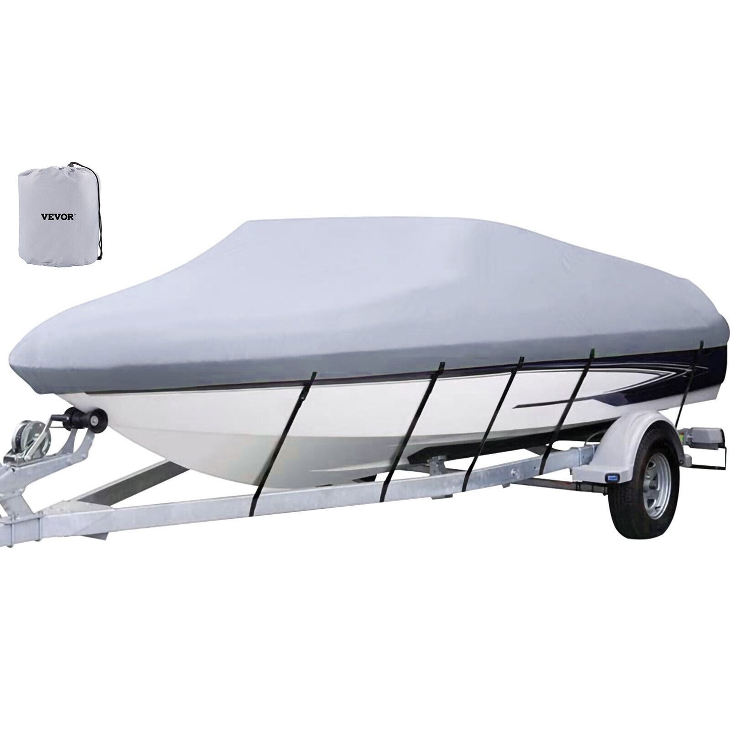 Waterproof Heavy Duty Boat Cover for 7.6-8.5m V-Hull Runabout Boats