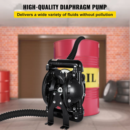 Air-Operated Double Diaphragm Pump, 35 GPM, 1 m Inlet/Outlet, Aluminum Body