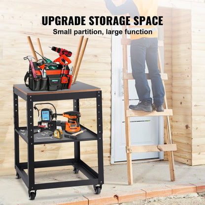 Heavy Duty Planer Stand with Adjustable Height and Storage, Supports 45 kg Load
