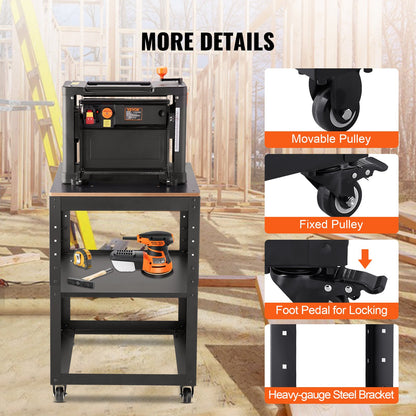 VEVOR Planer Stand, 100 lbs / 45 kg heavy loads, Three-Gear Height Adjustable Thickness