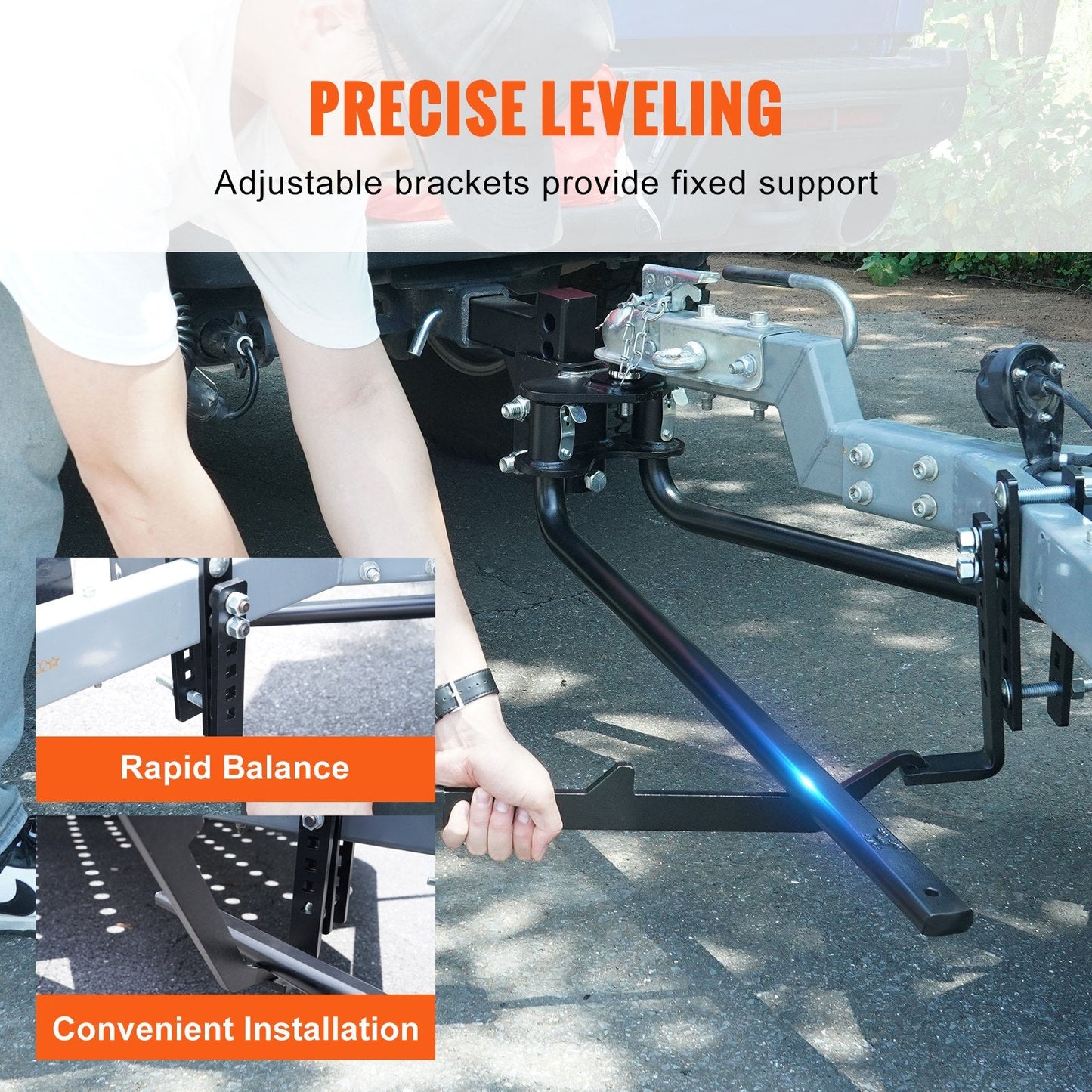 Heavy-Duty 453 kg Weight Distribution Hitch with 58.7 mm Ball and 50 mm Shank