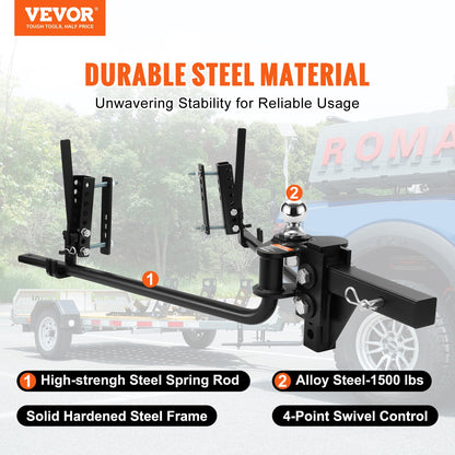 VEVOR 680 kg Weight Distribution Hitch with 2-5/16 in Ball and 2-In Shank