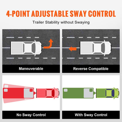 Heavy-Duty 680 kg Weight Distribution Hitch with Sway Control and 58.7 mm Ball