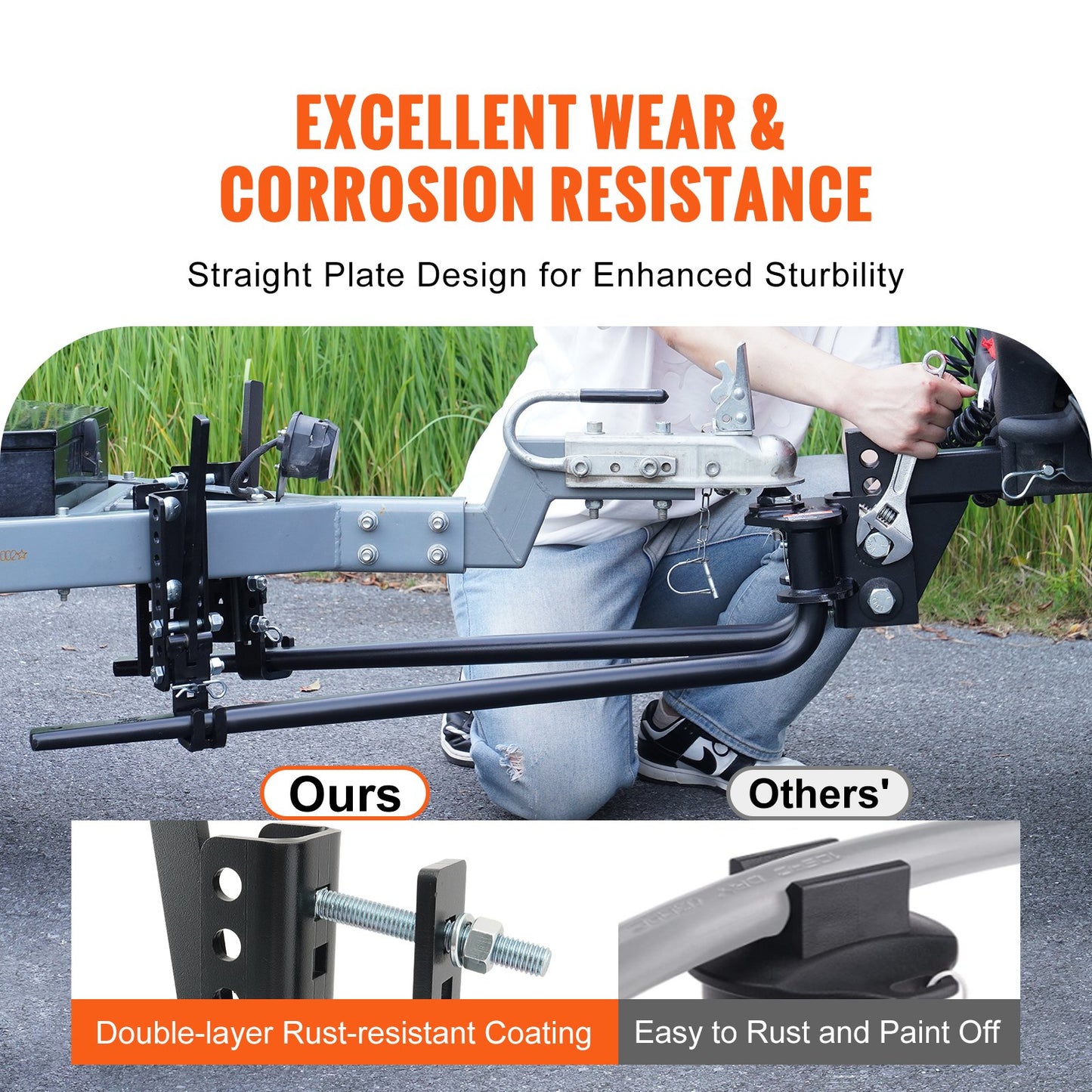 VEVOR 680 kg Weight Distribution Hitch with 2-5/16 in Ball and 2-In Shank