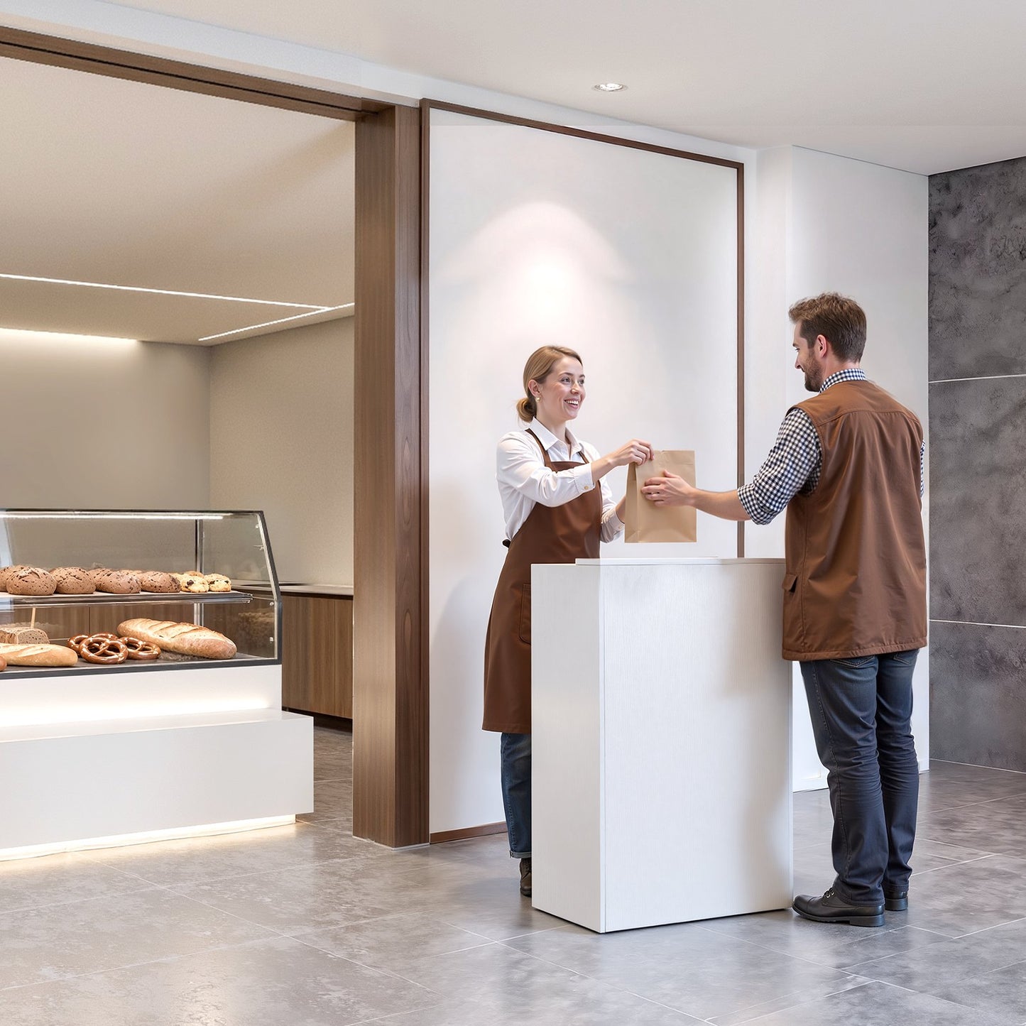 Reception Desk, 60 cm Rectangular Front Counter Table, Modern Office Reception Desk with Drawer, Small Minimalist Retail Counter Table for Checkout, Lobby, Beauty Salon and Office, White