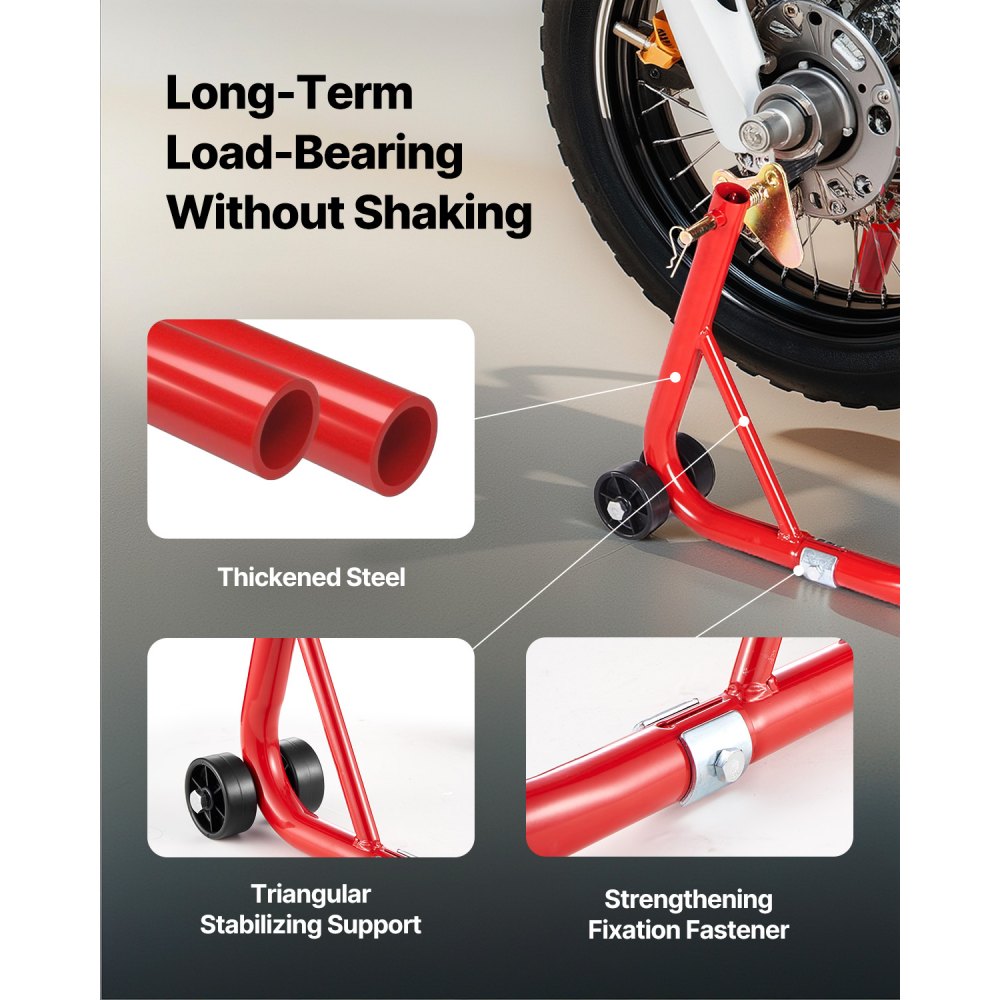 VEVOR Motorcycle Front & Rear Stand Lift 850lb Spoolift Paddock Swingarm Arm Red