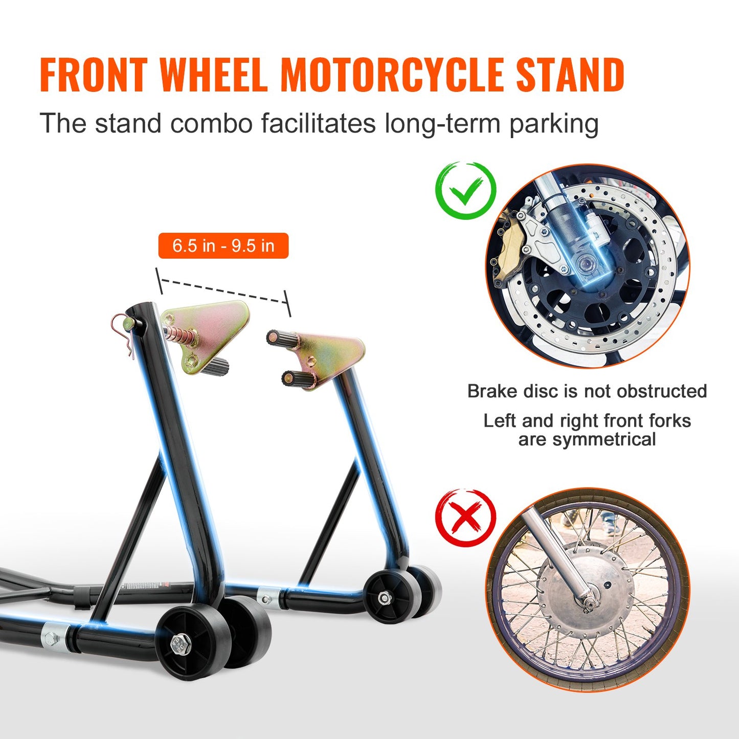 VEVOR Motorcycle Front & Rear Stand Lift 850 lbs Spoolift Paddock Swingarm Arm