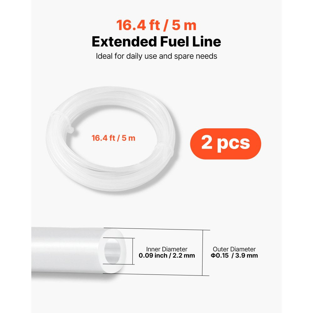 Fuel Pipe Hose Line Kit, 5000mm Diesel Heater Fuel Line Kit, Replaceable Parking Heater Fuels Lines Kits with Lines Filters Clips & Hoses, Tank Diesel Heater Accessories for 2KW 5KW 8KW Heaters