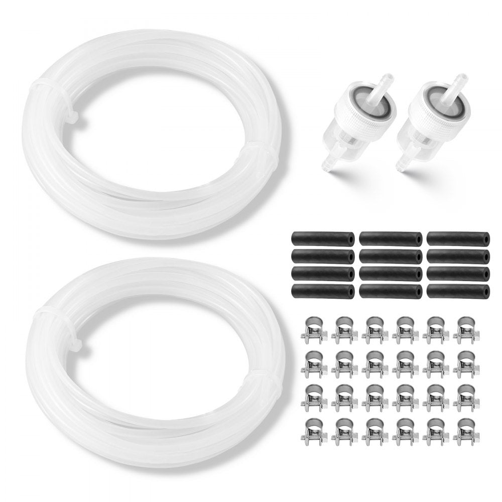 Fuel Pipe Hose Line Kit, 5000mm Diesel Heater Fuel Line Kit, Replaceable Parking Heater Fuels Lines Kits with Lines Filters Clips & Hoses, Tank Diesel Heater Accessories for 2KW 5KW 8KW Heaters