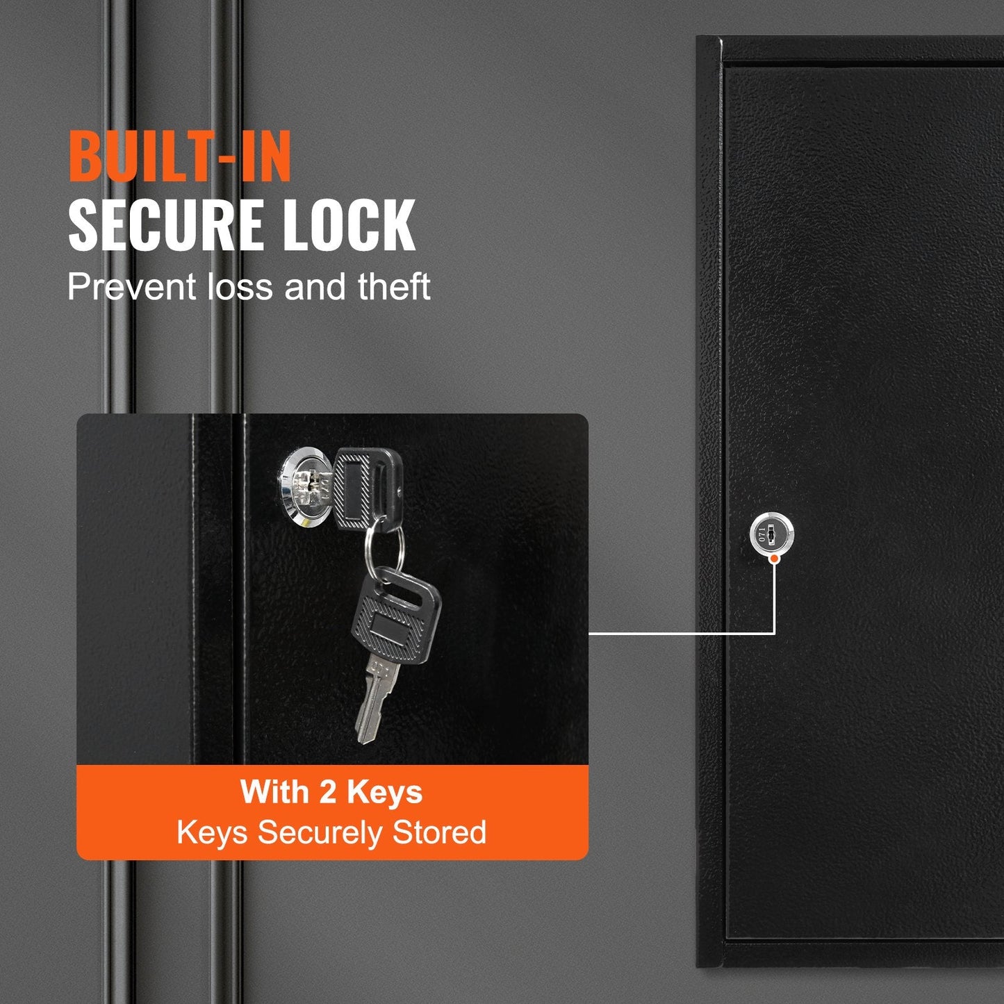 100-Key Lock Box with Adjustable Racks and 100 Tags, Steel Security Cabinet