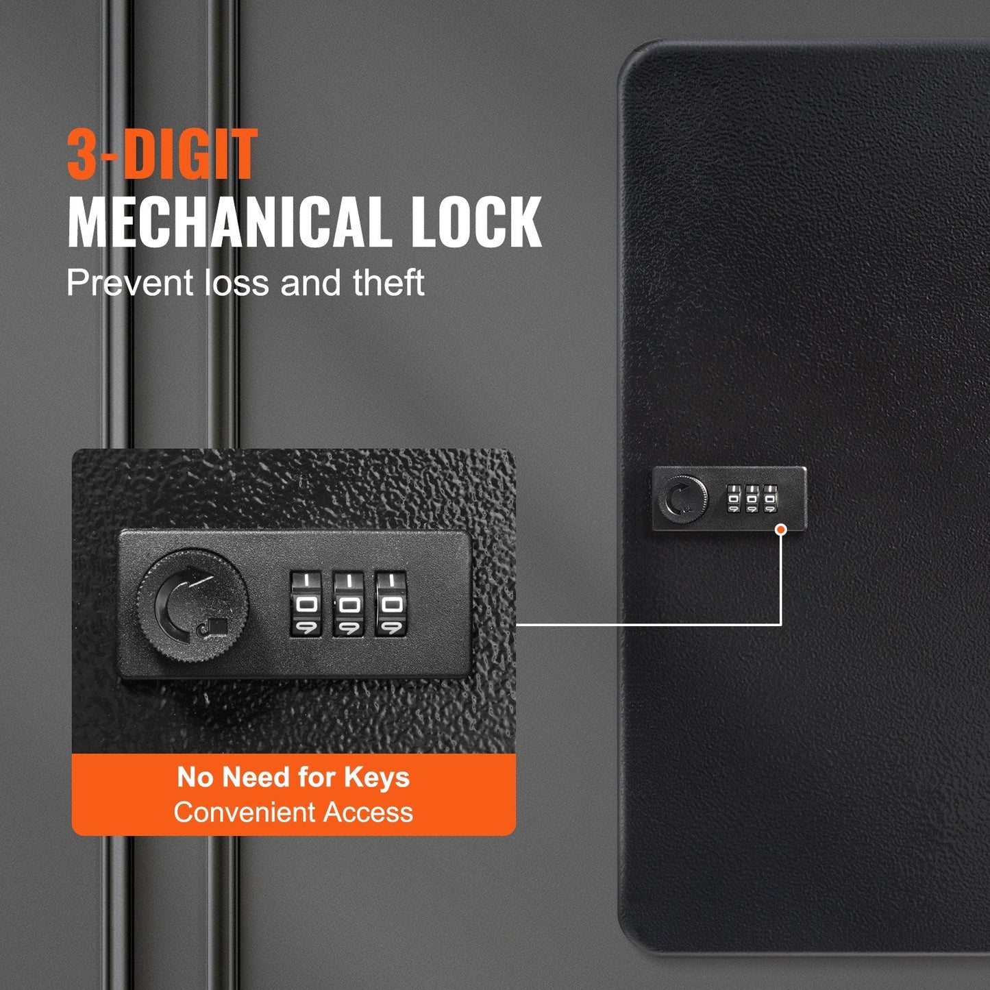 48-Key Security Cabinet with Combination Lock, Steel Organizer for Office/Hotel