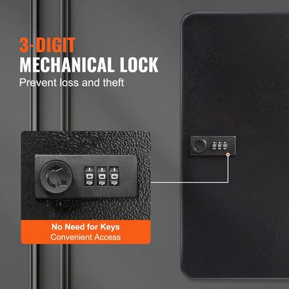 48-Key Security Cabinet with Combination Lock, Steel Organizer for Office/Hotel