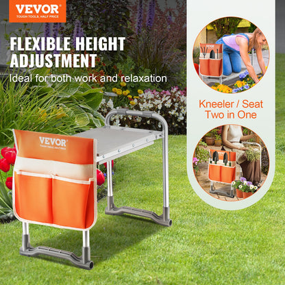 VEVOR Garden Kneeler and Seat, 10" EVA Wide Pad, 330 lbs Load Capacity Foldable