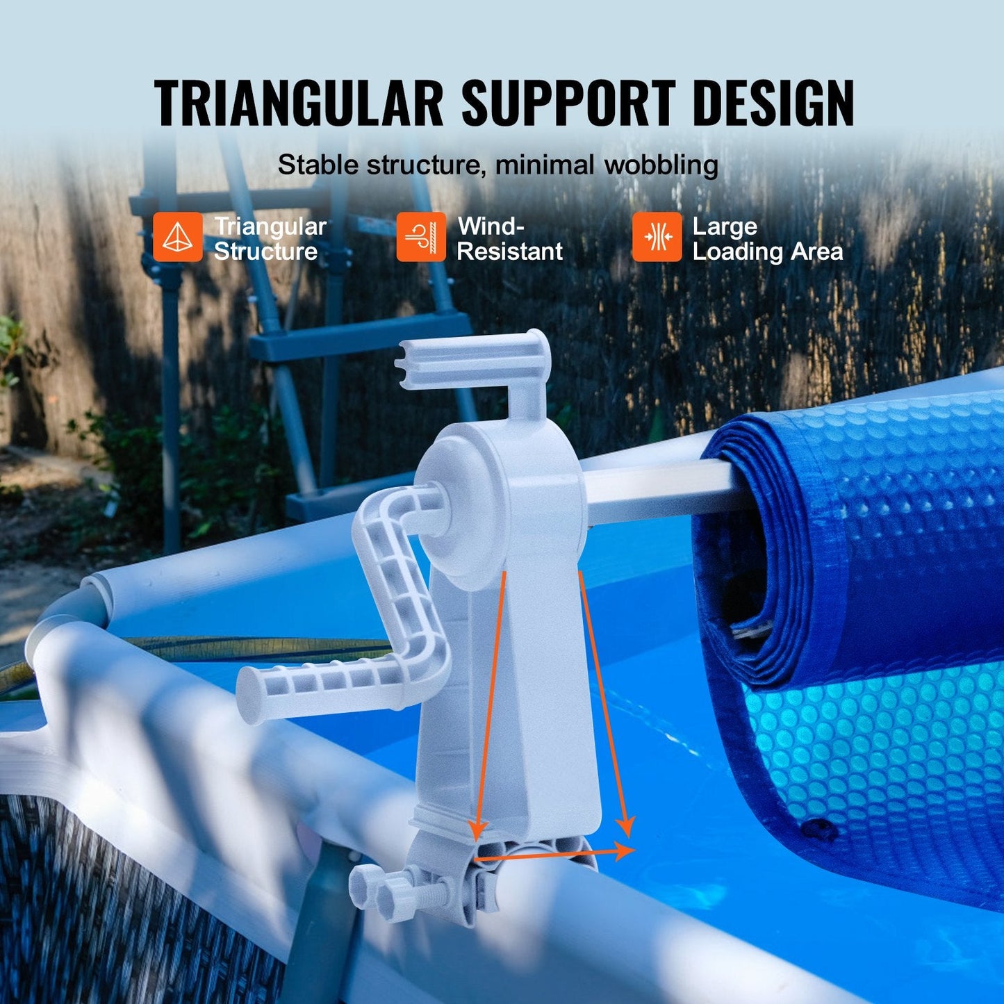 Aluminum Solar Pool Cover Reel, Adjustable 6-20 m for Above Ground Pools