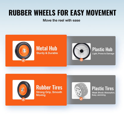 Aluminum Solar Pool Cover Reel, Fits 5-22m Pools, Easy Install, Rubber Wheels