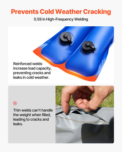 Pool Cover Water Bags, 12 Packs  2380 mm, Double Chamber Pool Cover Water Tubes, 0.4mm Thick PVC Bags Weights with Leakproof Screw Cap, for Inground Swimming-Pool Covers Winter Closing, Blue